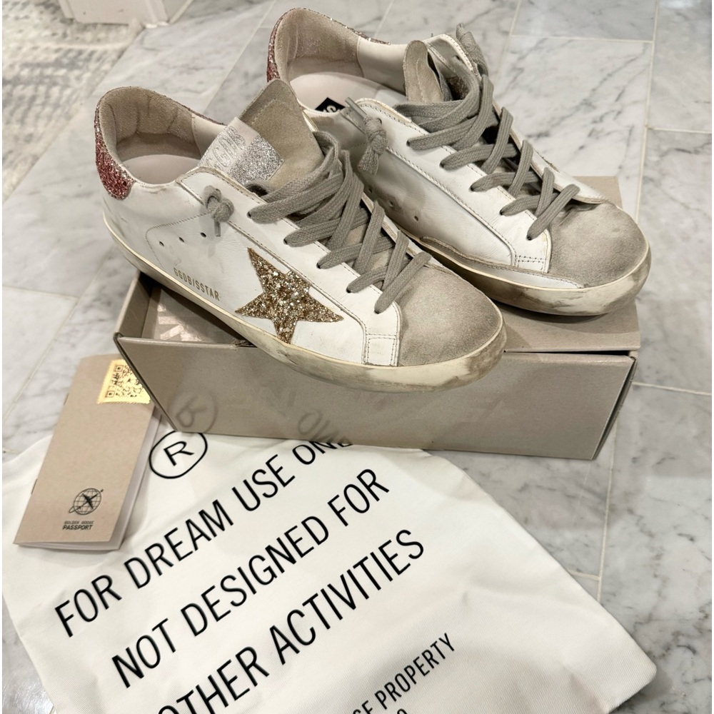 Golden Goose white/gold/pink